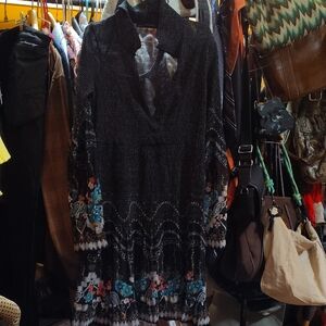 Zara Black Dress with Floral Accents